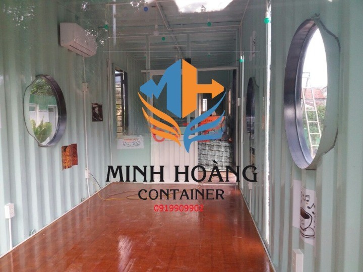 Container Cafe Nguyên Bản 40 Feet không cách nhiệt vách trần - có mái che và sân thượng